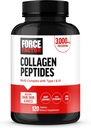 FORCE FACTOR Collagen Peptides, Collagen pour femmes et hommes fabriqués avec du collagène bovin hydrolysé de type 1 et 3 pour cheveux, peau, ongles et articulations sains, qualité premium, sans OGM, 120 pilules collagènes