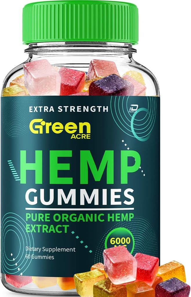 Green Acre Hemp Gummies - with Seed Extract Green Acre Hemp Gummies Tinnitus Herbal Supplement, Health and Wellness Support, All Natural Gummy (1 Pack - 60 Gummies)