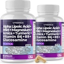 Sciatica Nerve Health Support - Sciatic Nerve Supplément Capsules avec acide folique, pois, glucosamine, MSM, complexe de vitamine B, acide alpha lipoïque 300mg - Fabriqué aux États-Unis (60 Nombre (Paquet de 2))