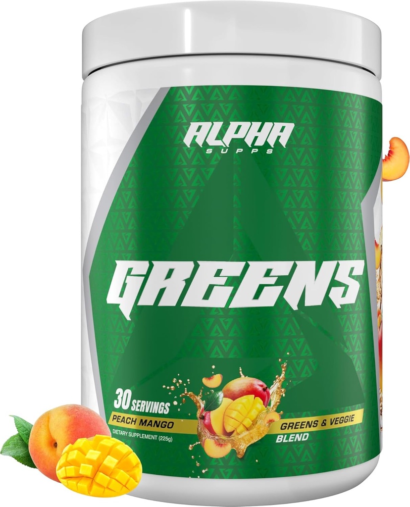 Alpha Supps - Alpha Greens Supplement - 30 portions (Peach Mango)