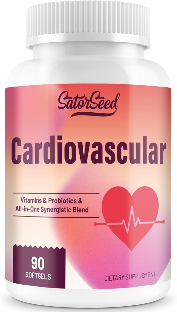 Supplément cardiovasculaire 3000mg – Vitamines, probiotiques, Omega-3 et CoQ10 mélange synergique tout-en-un pour adultes – 90 Softgels