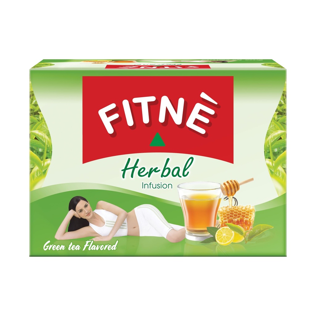 FITNE Thé vert au miel à base de plantes citron avec Garcinia Senna Infusion douce Detox Nettoyer haut antioxydant Pas de calories Stevia Sweetener, 15 sachets de thé