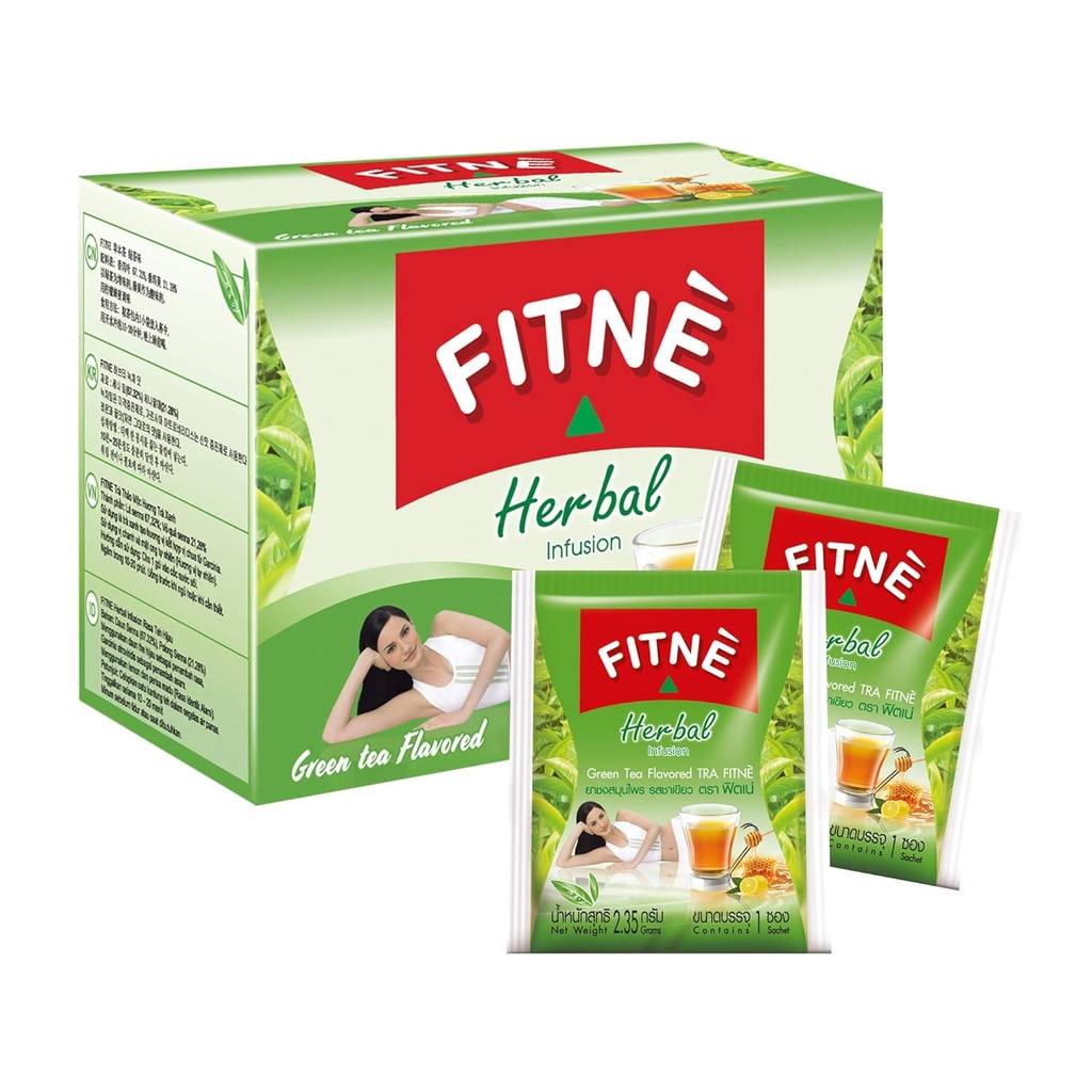 FITNE Thé vert au miel à base de plantes citron avec Garcinia Senna Infusion douce Detox Nettoyer haut antioxydant Pas de calories Stevia Sweetener, 15 sachets de thé