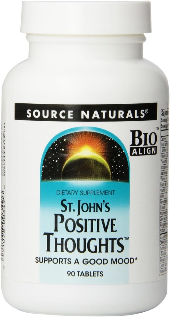 Source Naturals St. John's Positive Thoughts Herbal Supplement - 90 comprimés (paquet de 2)