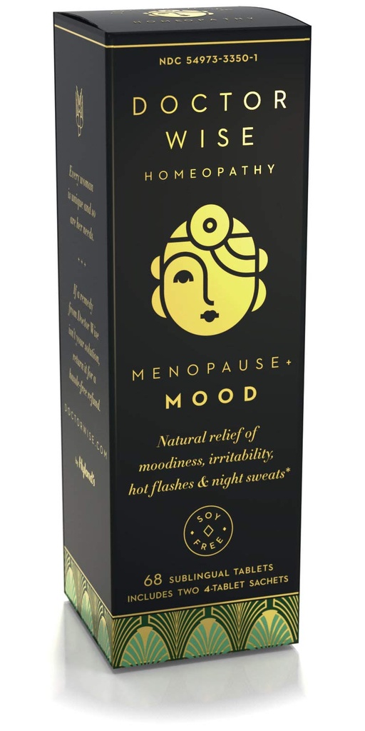 Hyland's Doctor Wise Mood Gentil Natural Relief of Moodies Irritabilité Flashs chauds et sueurs nocturnes Dissolution rapide des comprimés, 68 Comte
