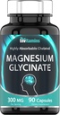 Tnvitamines Glycinate de magnésium Capsules (300 MG par portion - 90 Compte) )?Pure supplément en poudre de bisglycinate de magnésium chélaté pour le sommeil, le calme, le nerf et le stress*