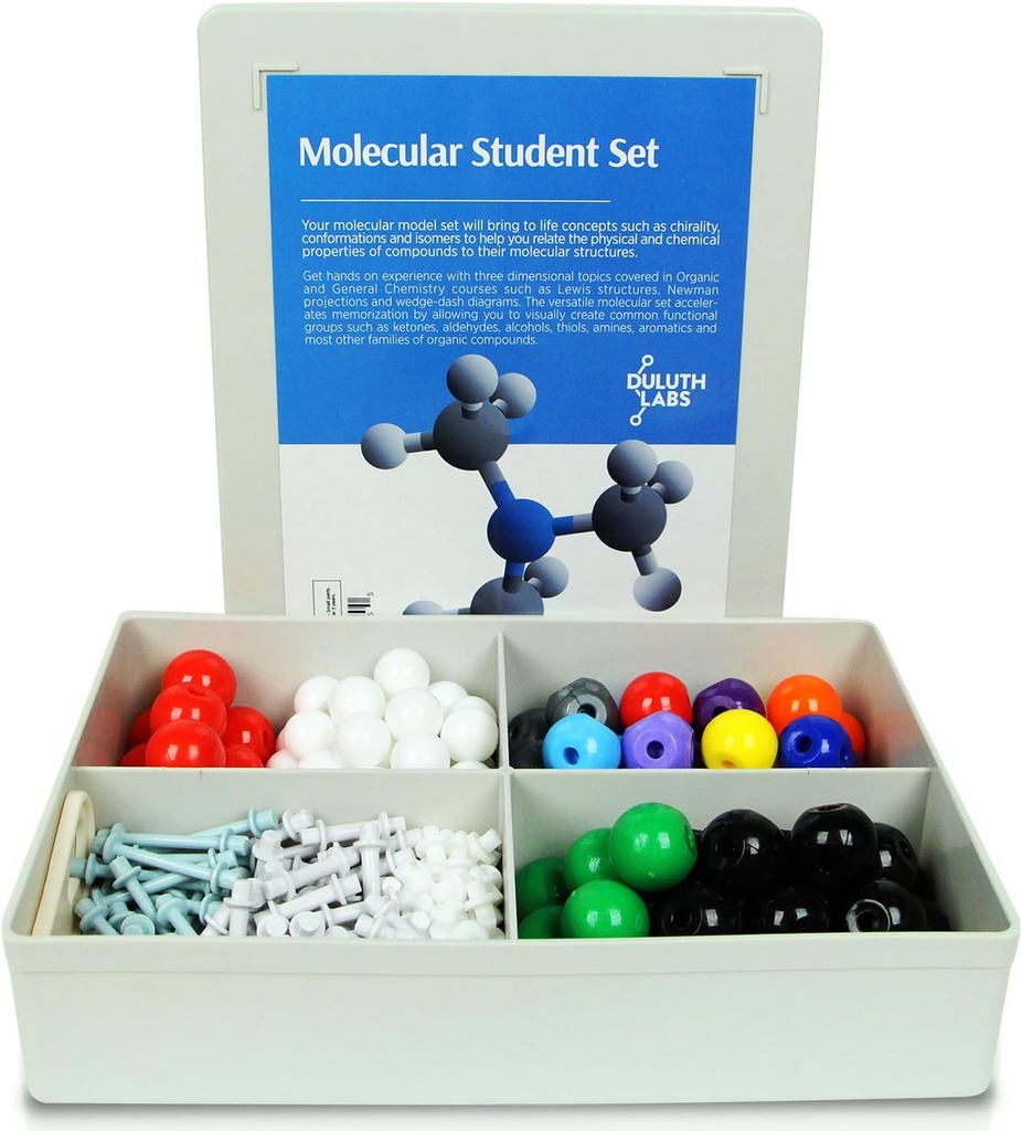 Kit étudiant modèle moléculaire de chimie organique - (88 atomes et 140 pièces de bond) - MM-004