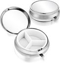 Sibba 3 Compartiment Portable Medicine Pill Case, Travel Multi-Functional Hydraure Proof Pill Box for Purse & Pocket, Mignon Metal Medicine Pill Organizer Box for Vitamines, Fish Oil & Supplements