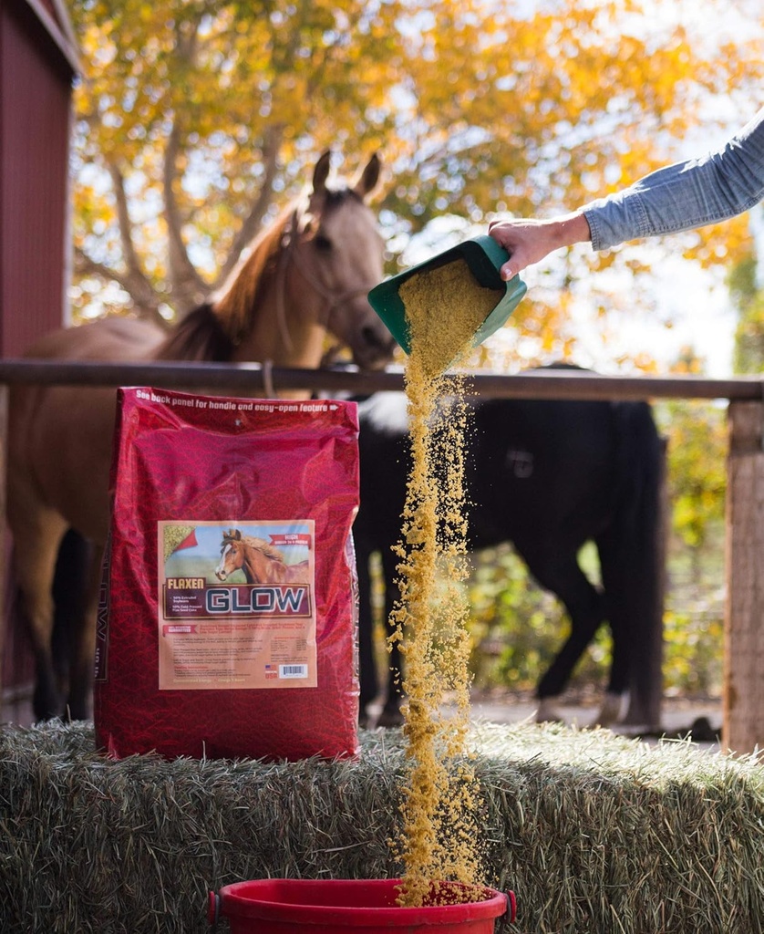 Glow 40 lb, Aides en gain de poids pour les chevaux et améliore le manteau et la condition, élevé en Omega-3.