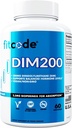 Fitcode Supplément DIM Diindolylméthane pour les hommes - Dim avancé 200mg avec Dim plus Bioperine pour l'absorption améliorée - Supplément d'équilibre hormonal végétalien non-OGM pour l'humeur et la performance énergétiques améliorées