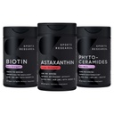 Sports Research® Healthy Skin and Hair Support - Vegan Biotin 10 000mcg avec huile de coco, astaxanthine Triple Strength 12mg et phytocéramides 350mg par softgel · Non-OGM · Vegan · Sans gluten