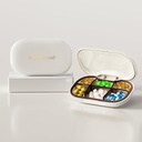 Small Pill case with 6 Compartments, Delicate Daily Pill Box for Purse, Pill Organizer Pill Container Pill Holder for Vitamins, Fish Oil, Supplements and Medications (White)