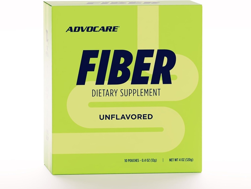 Supplément alimentaire advoCare Fibre - Supplément quotidien en poudre avec fibre soluble et soluble - Mélange comprenant graines de Psyllium et maïs - Soutiens santé digestif* - Non aromatisé - 10 Pouches