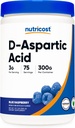 Nutricost D-Aspartic Acid (DAA) Powder 300G (Blue Raspberry) - Flavored D-Aspartic Acid Powder Supplement