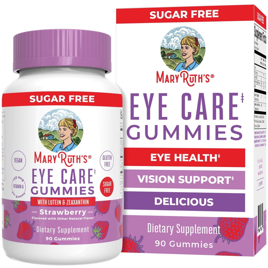 MaryRuth Organics Soin des yeux Gummies de la santé des yeux Vitamines pour les adultes et les enfants de la lutéine et de la zéaxanthine Suppléments de la lutéine et de la zéaxanthine pour les yeux de la Végétalienne non-OGM de la Végétalienne sans gluten de 90 Nombre
