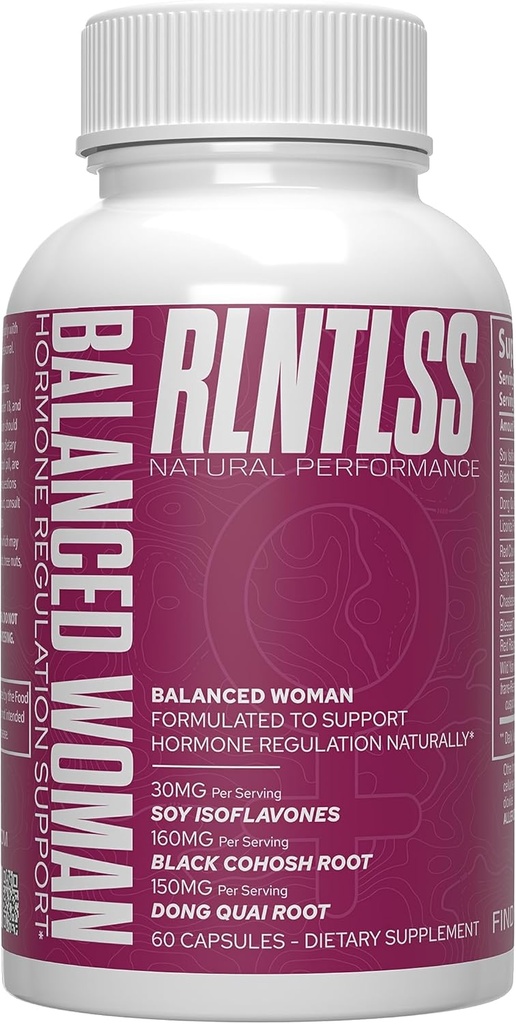 RLNTLSS Balanced Woman - Natural Hormone Regulation Support - 1250+ mg par portion - Supplément d'équilibre hormonal premium pour femmes - 11 complexes d'ingrédients actifs - fabriqués aux États-Unis - (60 capsules)