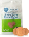 Bandes adhésives Tru-Colour Skin Tone Spot, Sac refermable (50 Count) - Bandes adhésives souples, imperméables, sans PFAS aident à protéger les plaquettes, les boutons, les pokes - Olive