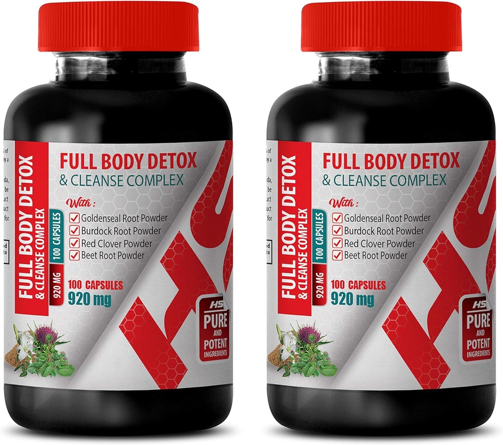 Supplément de soutien du foie Thistle de lait - Détox du corps complet et complexe de nettoyage 920 MG - Soutien du foie de chardon de lait - 2 bouteilles 200 capsules
