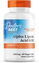 Meilleur acide alpha-lipoïque de docteur 600, soutient la fonction antioxydante et les équilibres glycémiques, non-OGM, sans gluten, végétalien, sans soja, 600 mg, 60 capsules de légumes