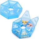 Organisateur hebdomadaire Grande boîte à pilules de 7 jours Organisateur Daily Medicine Case for Vitamine Fish Oil Pills Suppléments Arthrite Friendly