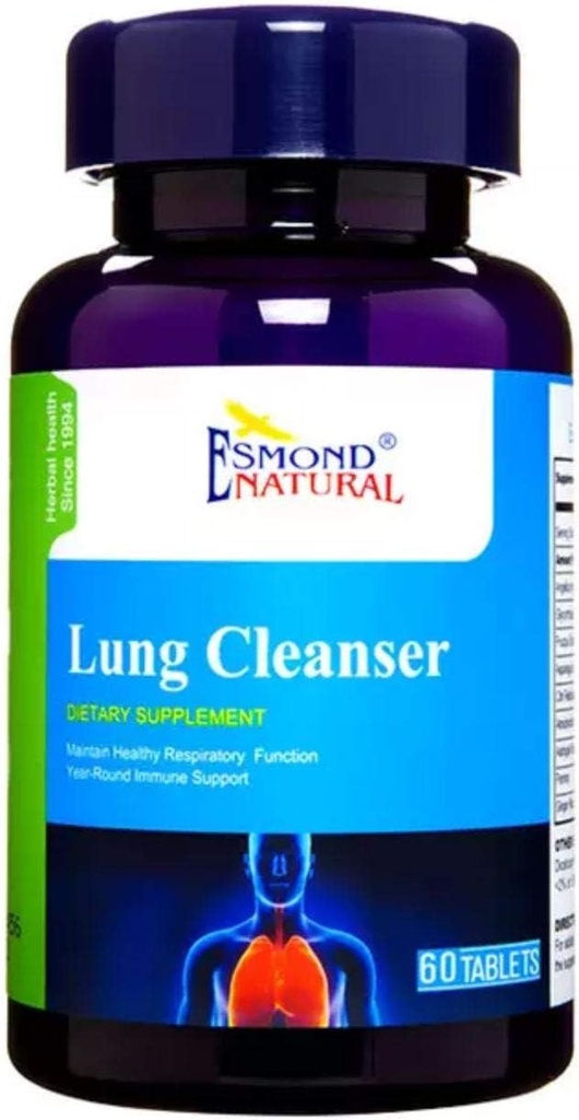 (8 Pack) Esmond Natural: Lung Cleanser (Maintain Healthy Respiration Function), GMP, produit naturel certifié Assn, fabriqué aux États-Unis - 480 comprimés