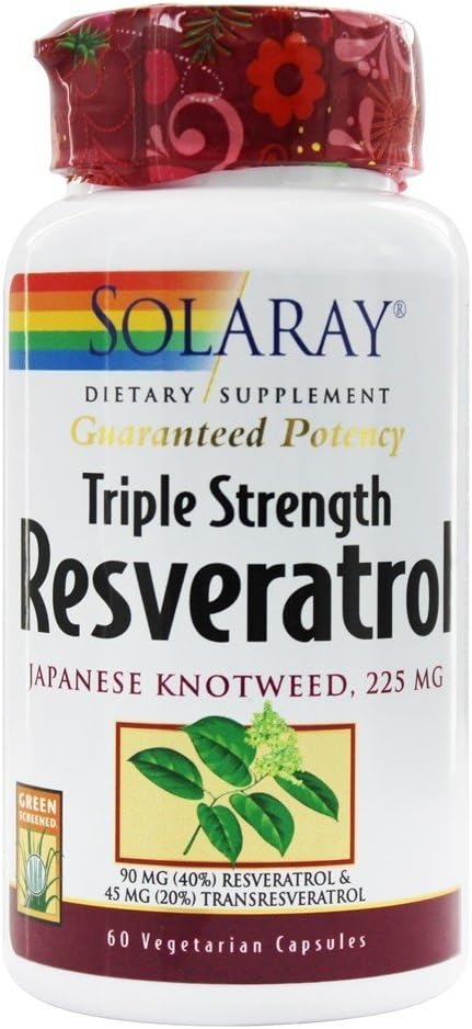 Solaray Triple Strength Resveratrol - 225 mg - 60 Capsules végétariennes