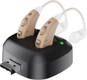 Amplificateur d'ouïe numérique - Rechargeable Behind the Ear Personal Hearing Enhancement Sound Amplificateur Pair, amplificateur d'ouïe numérique BTE avec borne de recharge USB par MEDca