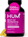HUM Best of Berberine Supplément 1200mg, Pure Potency pour le bien-être métabolique, Gut Health, Pure Berberine Suppléments améliorés avec BioPerine pour l'absorption maximale, 60 Capsules