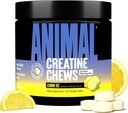 Comprimés à croquer en créatine animale - Monohydrate de créatine amélioré avec AstraGin pour améliorer l'absorption, sel de mer pour les pompes ajoutées, comprimés à croquer délicieux et pratiques - Citron Ice