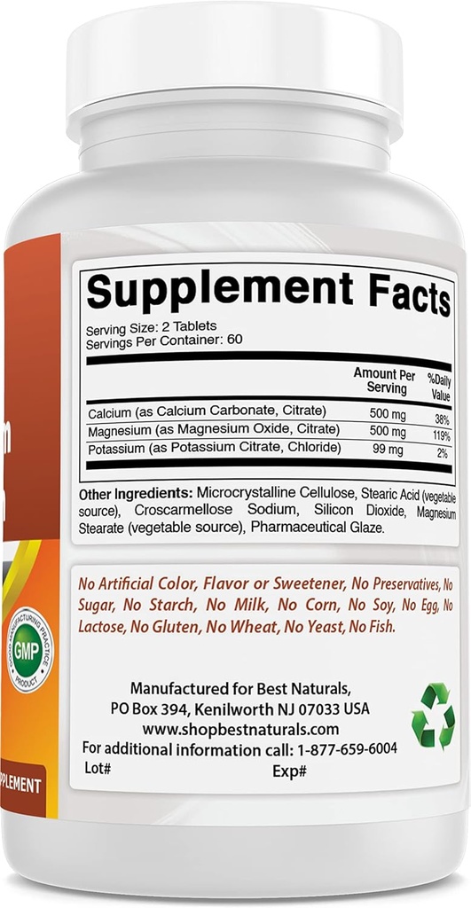 Calcium Magnésium Potassium et fer 65 mg