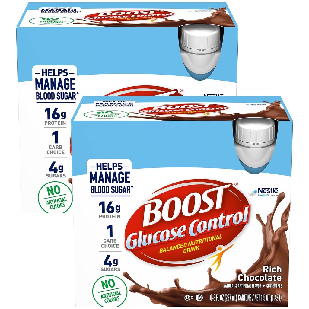 Boost Glucose Control Rich Chocolat prêt à boire, 8 onces, 12 Compte
