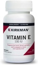 Kirkman Vitamine E 100 UI - Hypoallergénique - 100 capsules végétariennes Supporte le système immunitaire Sans gluten Sans caséine