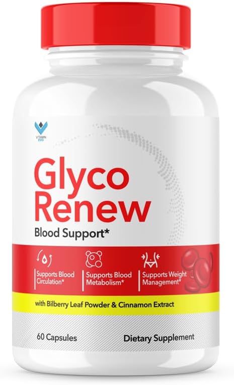 Glyco Renew Blood Support Supplement - GlycoRenew Pills Formule originale Glycogen Clean Advanced Extra Strength, Glycol Renewed Natural Ingredients (60 capsules)