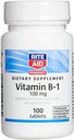 Rite Aid Vitamine B-1 (Thiamine), 100 mg - 100 Comprimés essentiels pour une bonne fonction nerveuse et musculaire