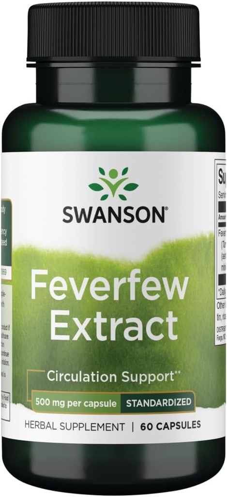Swanson Feverfew Extract 500 Milligrams 60 Capsules