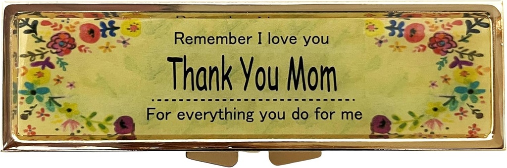 AmyZone Pill Organizer Hebdomadaire 7 jours avec rappel Voyages Portable Pill Box Compact Pill Case pour tenir des vitamines/Tylenol/Huile de poisson/Suppléments/Meds/Tablet pour Purse/Pocket(Merci maman)