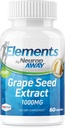 Éléments NeuropAWAY Extrait de graines de raisin 1000mg par portion (60500mg Capsules résistant à l'acide par bouteille) Testé par une tierce partie dans une installation de GMPc