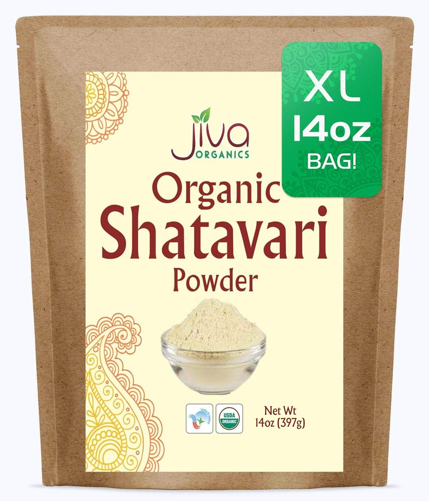 Jiva Organics Shatavari Poudre Bio 14 Once Sac en vrac - Aspergus racemosus - Herbe ayurvédique pure