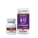 Superior Source No Shot Vitamine B-12 Méthylcobalamine 10000 mcg, B-6 & Folic Acid 1200 mcg - soutient la santé du cerveau et du coeur - aide les niveaux d'énergie naturelle - 30 comprimés de dissolution sublinguals