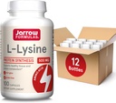 Formules de Jarrow L-Lysine 500 mg - 100 Capsules - Acides aminés essentiels pour le métabolisme des protéines - Supplément alimentaire - Jusqu'à 100 portions (paquet de 12)