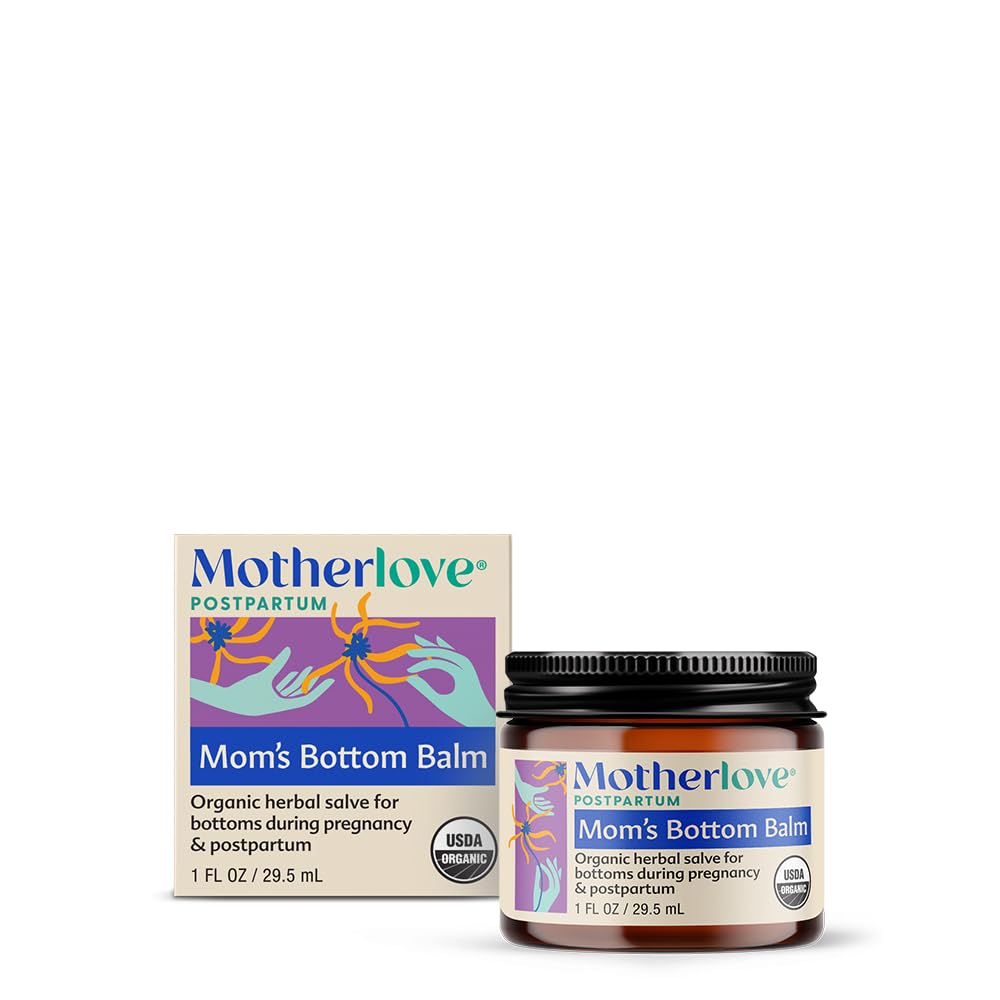 Baume de fond Motherlove de maman (1 oz) Salve à base de plantes biologiques avec ou sans brume pour le fond pendant la grossesse et post-partum —Onguent non-OGM