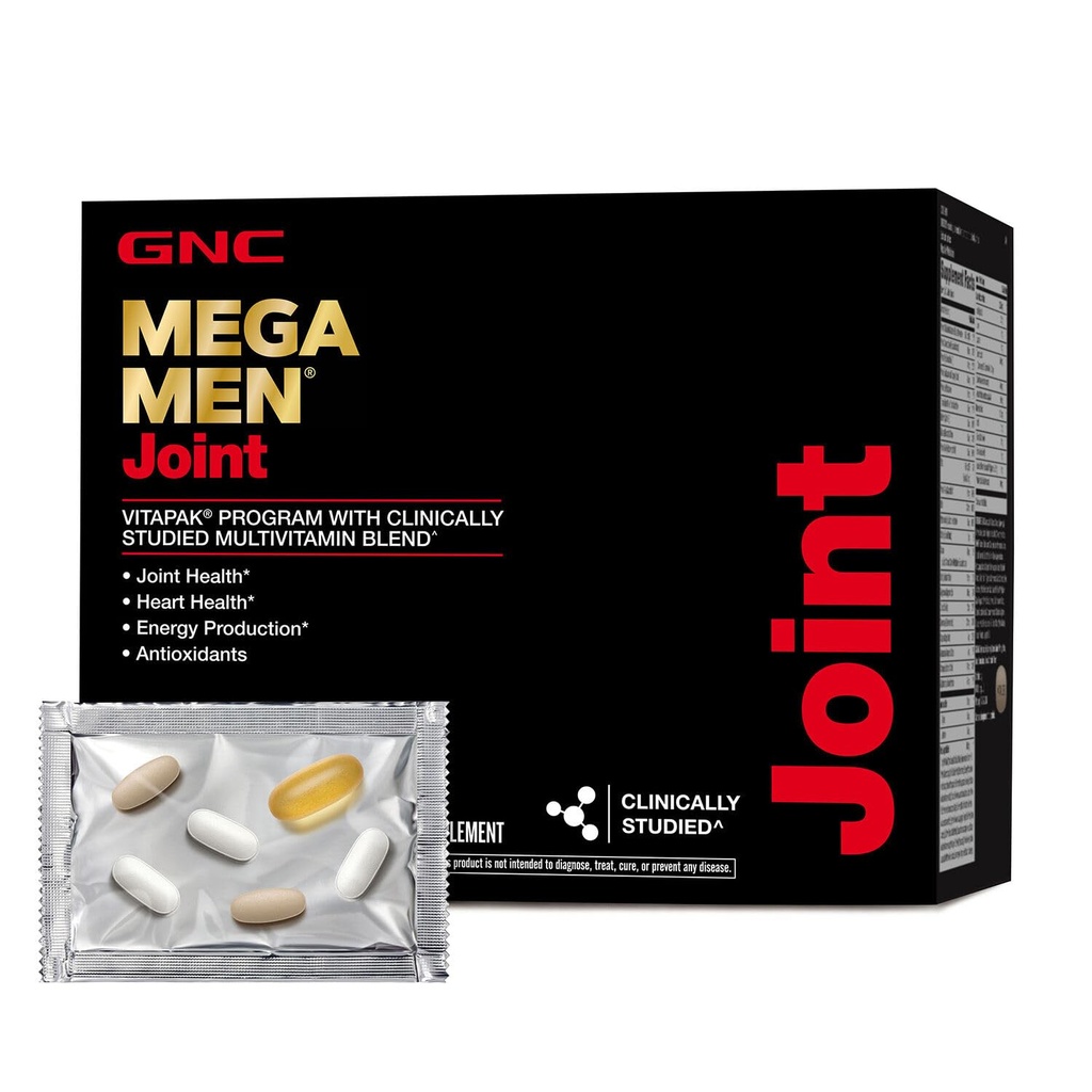 GNC Mega Men Joint Vitapak Program for Men, Convenient Complete Nutrition, 3 Products in 1 Packet, Move Better, Comfort & Function, Men’s Multivitamin, Glucosamine & Chondroitin, 30 Daily Packs