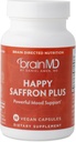 Dr Amen BrainMD Happy Safron Plus - 90 capsules, boîte de 2 - avec extrait de fleur de safran, Curcumine et zinc - végétalien, sans gluten - 60 portions totales