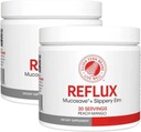 Supplément digestif de reflux - Farine de mangue de pêche - Chaque Tub = 30 Scoops = 30 Serrures - Soutien mucosal pour les problèmes acides - avec Mucosave FG et Slippery Elm Bark (2 Tubs)