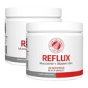 Supplément digestif de reflux - Farine de mangue de pêche - Chaque Tub = 30 Scoops = 30 Serrures - Soutien mucosal pour les problèmes acides - avec Mucosave FG et Slippery Elm Bark (2 Tubs)