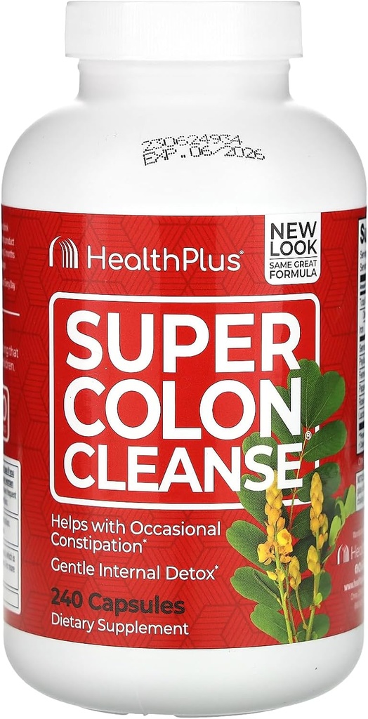 Health Plus Inc Super Colon Cleanse 530 mg 240 Capsules, l'emballage peut varier