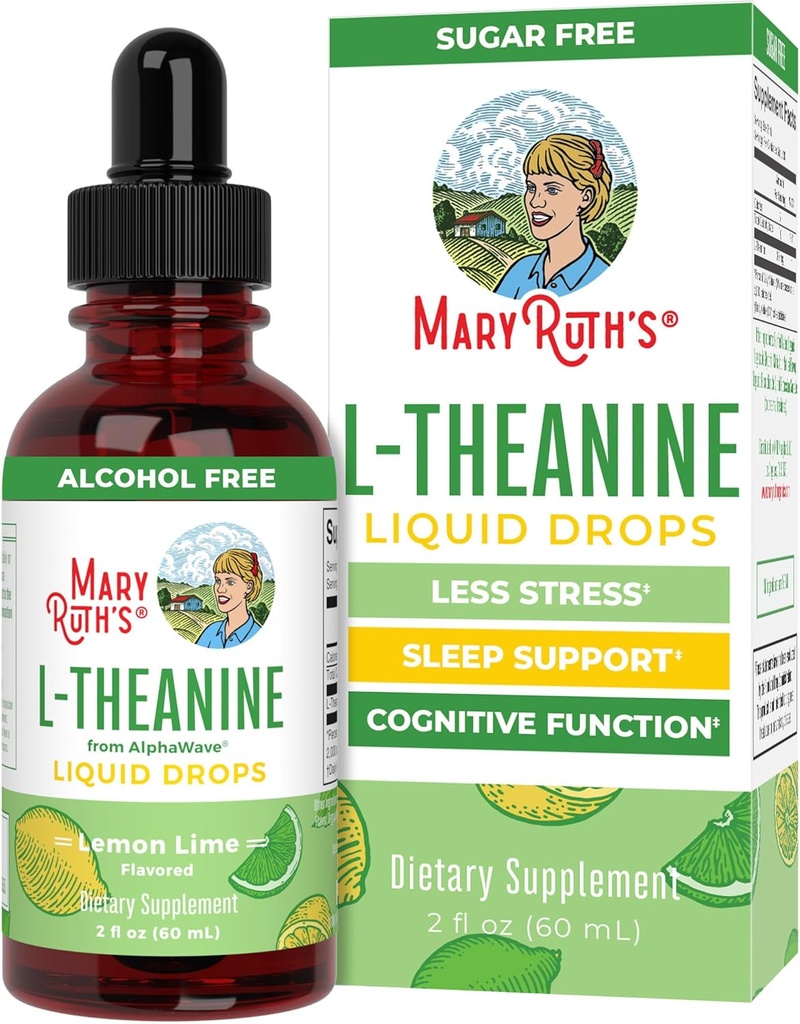 MaryRuth's L Theanine 200mg Liquid Drops (en anglais seulement) Mood Support for Adults & Kids (en anglais seulement) Focus Supplement (en anglais seulement)