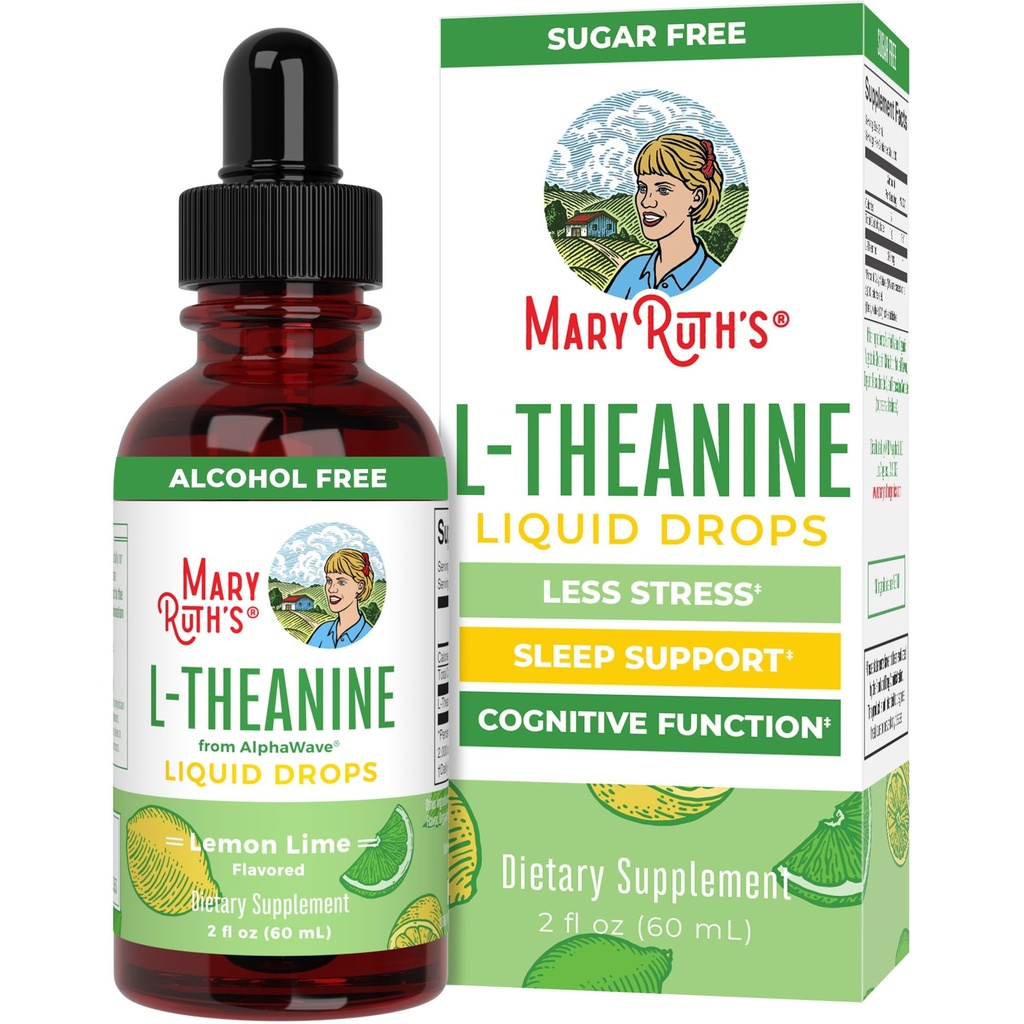 MaryRuth's L Theanine 200mg Liquid Drops (en anglais seulement) Mood Support for Adults & Kids (en anglais seulement) Focus Supplement (en anglais seulement)