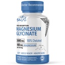 Nature's Fusions Nutri Pure Magnésium Glycinate 3680mg - (Fournit 480mg Magnésium élémentaire), Chélaté pour Haute Absorption, Non-Buffered pour la puissance maximale, 120 Capsules