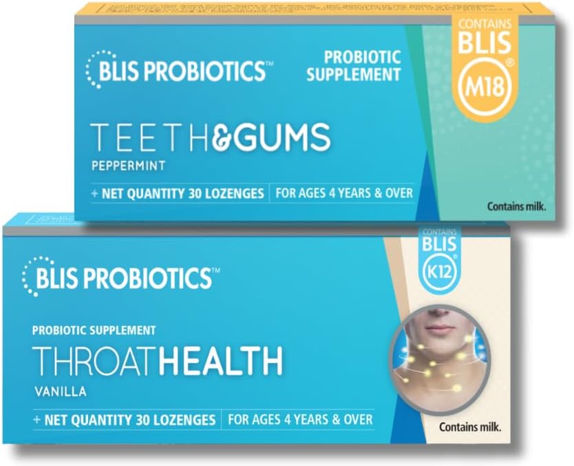BLIS Probiotics ThroatHealth K12 + Teeth&Gums M18